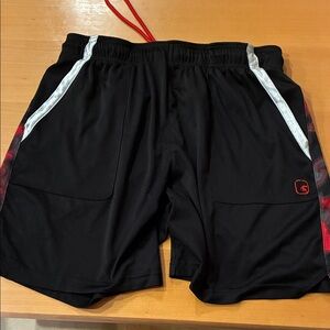 AND1 Black and Red Athletic Men's Shorts